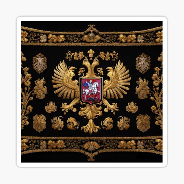 Russian Flag & Coat of Arms, Flag of Russia Square Sticker