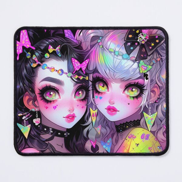 Item preview, Sweet Rainbow Goth Twin Anime Girls designed and sold by bubblegoth.