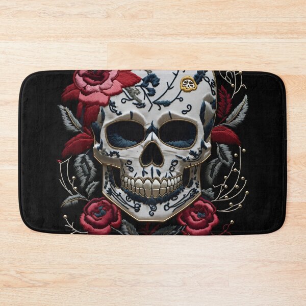 Item preview, Gothic Flower skull head embroidery designed and sold by ElLocoMus.