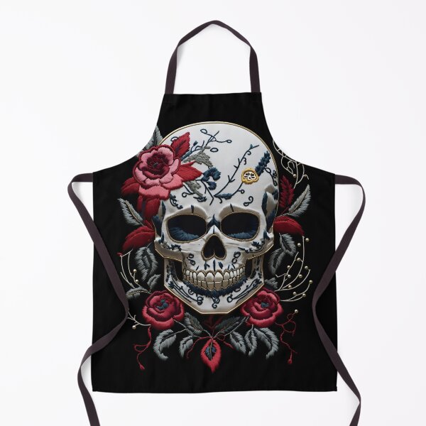 Item preview, Gothic Flower skull head embroidery designed and sold by ElLocoMus.