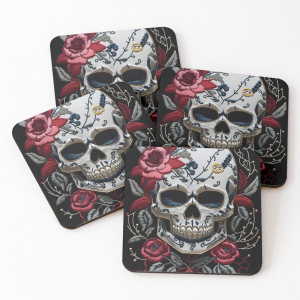 Item preview, Gothic Flower skull head embroidery designed and sold by ElLocoMus.