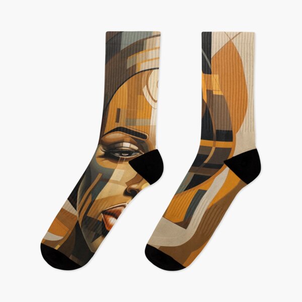 Item preview, Emotive Neo-Cubist Abstract Painting of African Woman: Art Deco Meets Mughal Artistry designed and sold by ShopWilPrints.