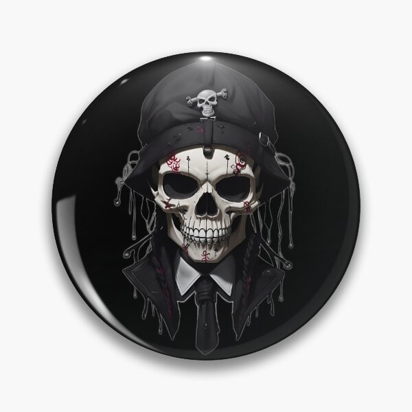 Item preview, Skull head in preppy goth style designed and sold by ElLocoMus.