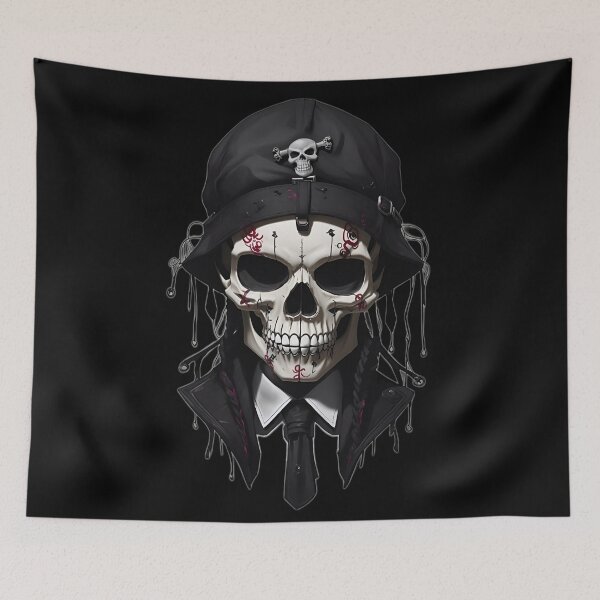 Item preview, Skull head in preppy goth style designed and sold by ElLocoMus.