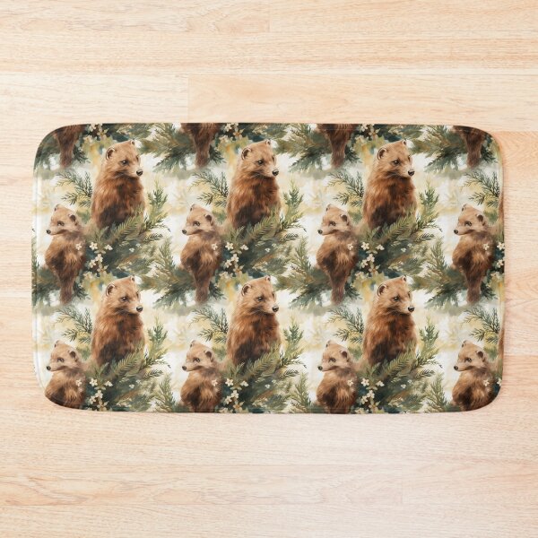 Item preview, Pine Marten Seamless Pattern Design designed and sold by CaledoniArt.