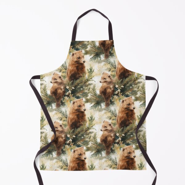 Item preview, Pine Marten Seamless Pattern Design designed and sold by CaledoniArt.