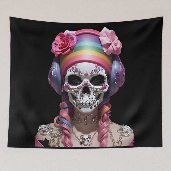 Item preview, Glamour Pink Skull head in preppy goth style designed and sold by ElLocoMus.