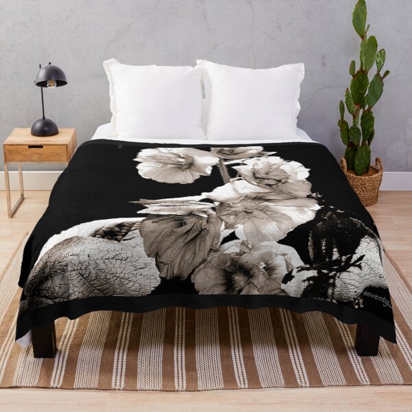 Item preview, Black and White Hollyhocks designed and sold by seventySIXart&photo .