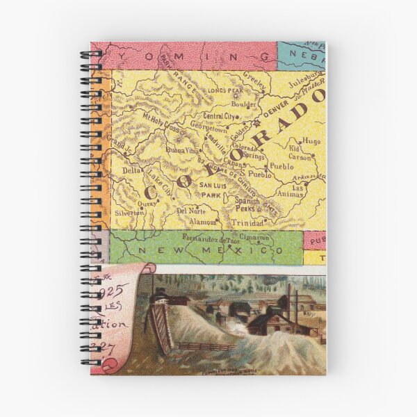 Item preview, Vintage Map of Colorado with Illustrations (1890)  designed and sold by BravuraMedia.