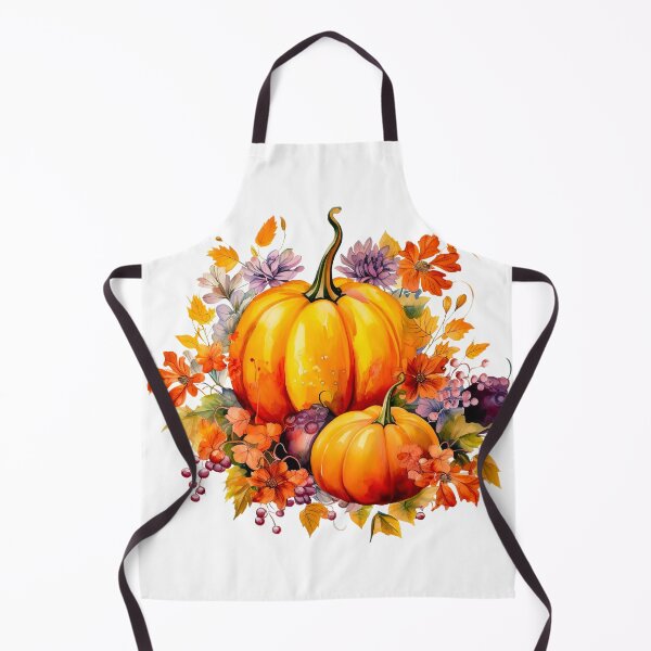 Item preview, Autumn fall pumpkin and flowers with fall leaves designed and sold by Inktown.