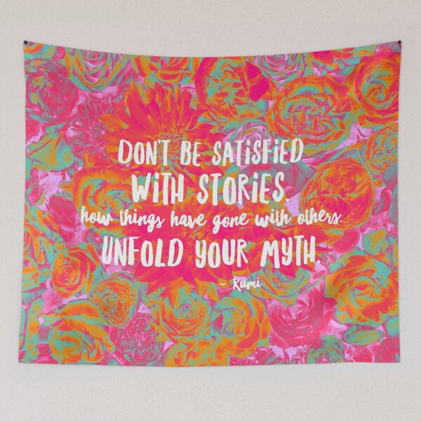 Item preview, Psychedelic Aesthetic Rumi Poem Word Art - Unfold Your Myth designed and sold by Trish Dish.