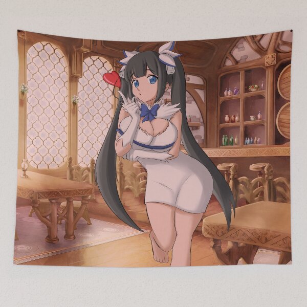 Item preview, Hestia Blowing a kiss cute anime girl designed and sold by MirageGalgamon.