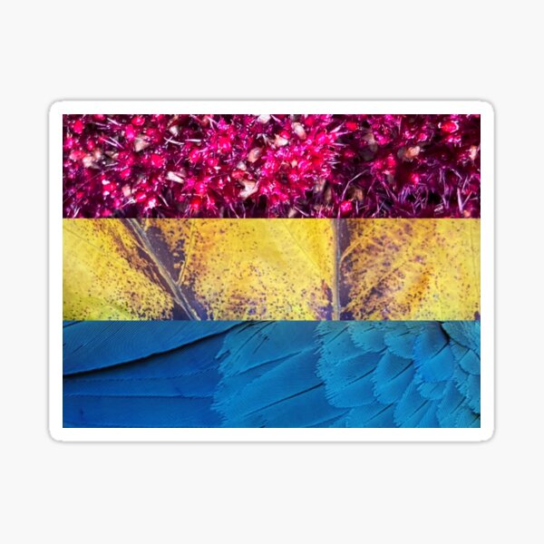Pan pride flag natural patterns - an pan pride flag made from natures colors Sticker