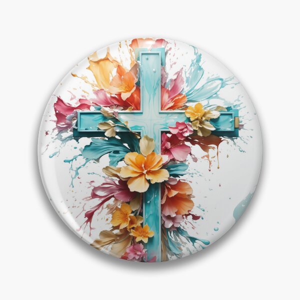 Item preview, Cross with flowers and a splash designed and sold by theL3Studio.