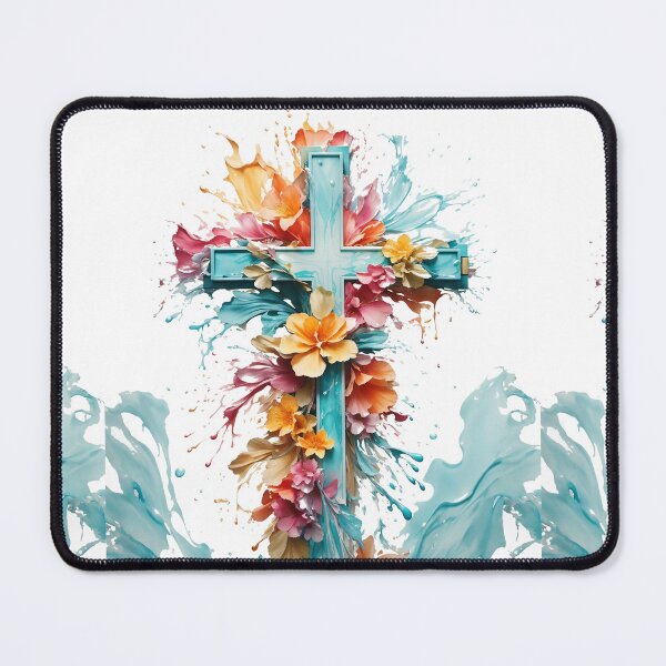 Item preview, Cross with flowers and a splash designed and sold by theL3Studio.