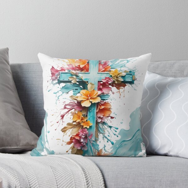 Item preview, Cross with flowers and a splash designed and sold by theL3Studio.