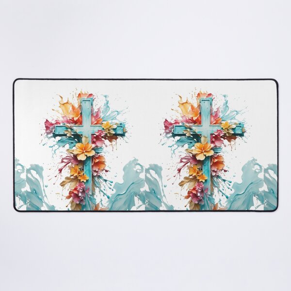 Item preview, Cross with flowers and a splash designed and sold by theL3Studio.