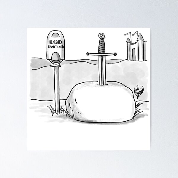 Item preview, Classic Covid Pandemic Excalibur Cartoon designed and sold by abbottoons.