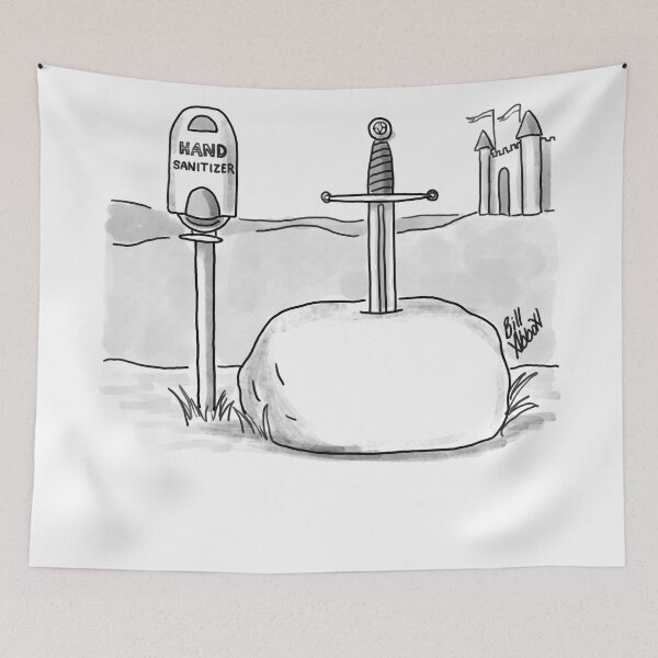 Item preview, Classic Covid Pandemic Excalibur Cartoon designed and sold by abbottoons.