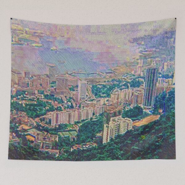 Item preview, HONG KONG BAY FROM VICTORIA PEAK 1973 designed and sold by ArtbyRolleen.