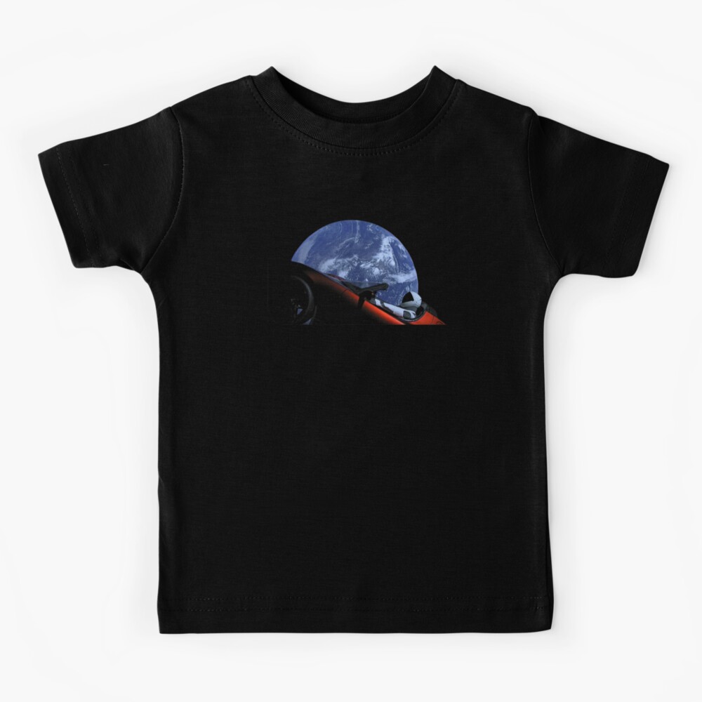 Starman in Tesla Roadster in Space Kids T-Shirt
