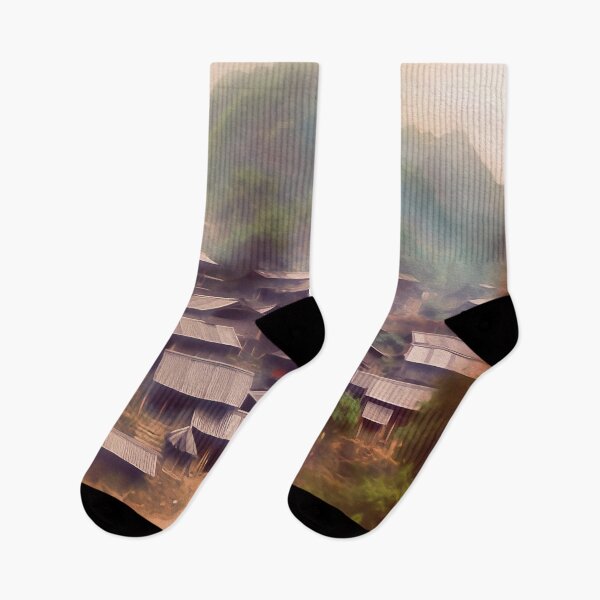 Item preview, SHANTIES CLING TO MOUNTAINSIDE designed and sold by ArtbyRolleen.