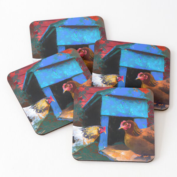 Item preview, Chickens and Blue Hen House Barnyard  designed and sold by RhondaLily.