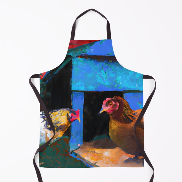 Aperçu de l'œuvre Poules et poulailler bleu Barnyard créée et vendue par RhondaLily.