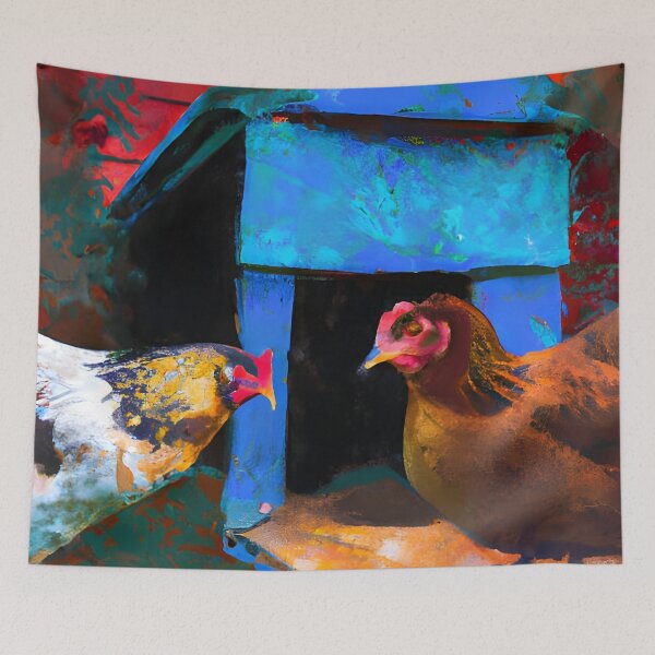 Item preview, Chickens and Blue Hen House Barnyard  designed and sold by RhondaLily.