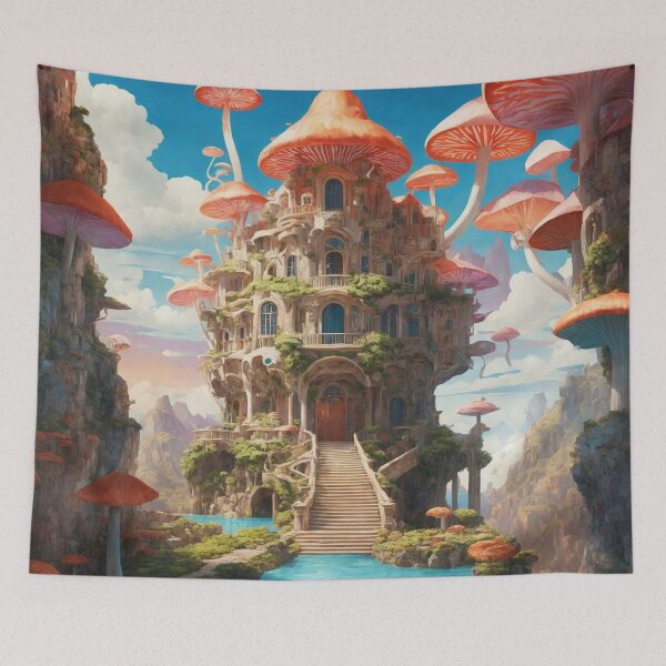Item preview, Enchanting Mushroom Castle: A Whimsical Fungal Fantasy 33 designed and sold by TheTechnoCanvas.