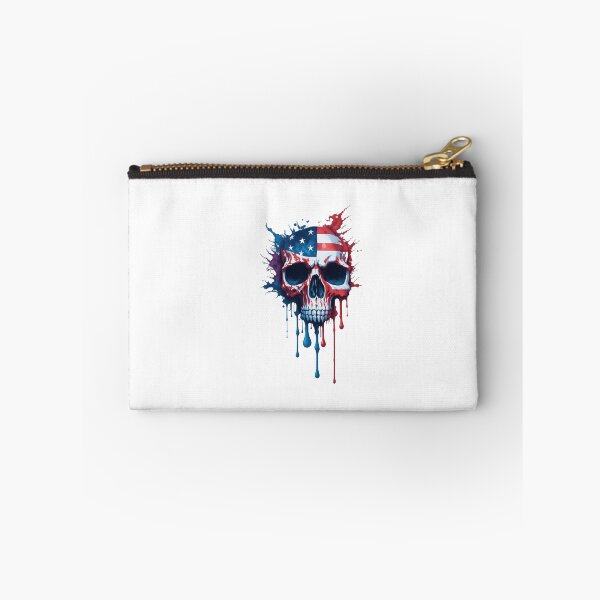 Item preview, skull with American flag  designed and sold by DeluxBee.