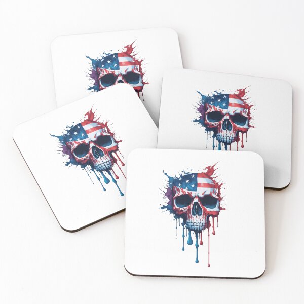 Item preview, skull with American flag  designed and sold by DeluxBee.