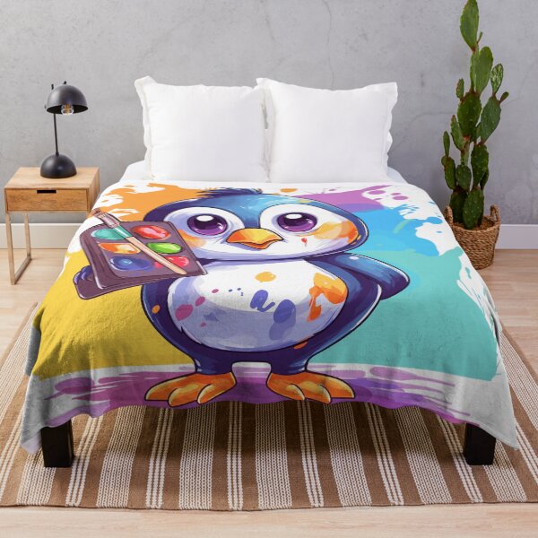 Item preview, Kawaii Cute Painting Penguin in Color Splash designed and sold by LOT7Clothing.