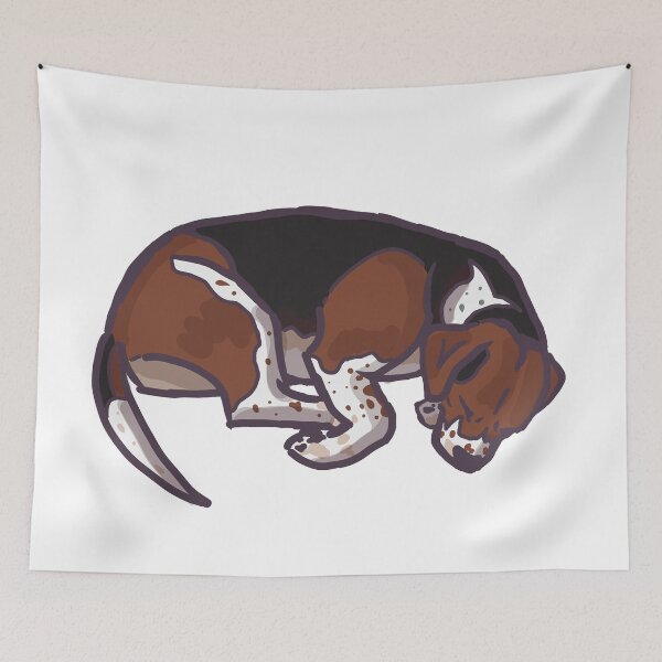 Item preview, Sleepy Beagle with Solid Lineart designed and sold by 3separateteas.