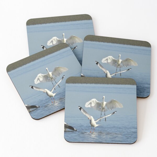 Item preview, Egret and seagulls fishing designed and sold by Mark Grimsley.