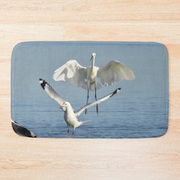 Item preview, Egret and seagulls fishing designed and sold by Mark Grimsley.