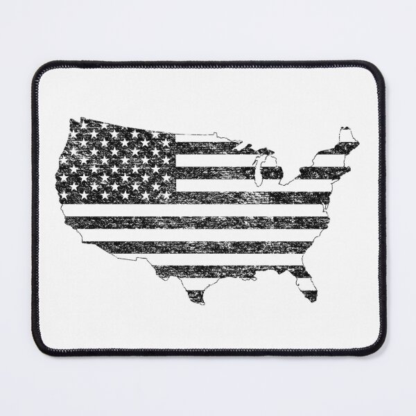Item preview, Distressed American Flag Continent Outline Black and White designed and sold by JJOldaker.