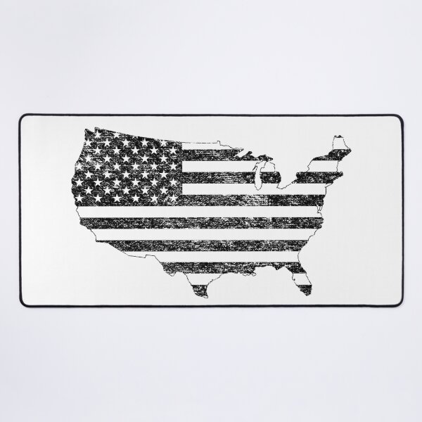 Item preview, Distressed American Flag Continent Outline Black and White designed and sold by JJOldaker.