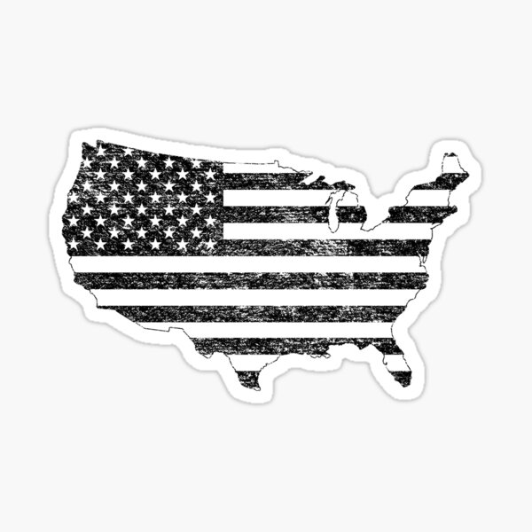 Artikelvorschau, Distressed American Flag Kontinentumriss schwarz und weiß entworfen und verkauft von JJOldaker.