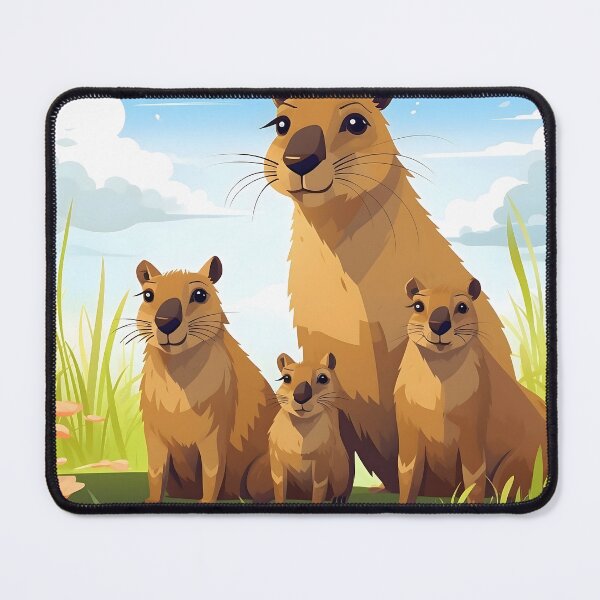 Item preview, Adorable Capybara Family Art Print designed and sold by imaginariumlab.
