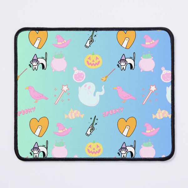 Item preview, Witchy Kids Halloween Pattern on Blue & Green Gradient designed and sold by Whispering Raven.