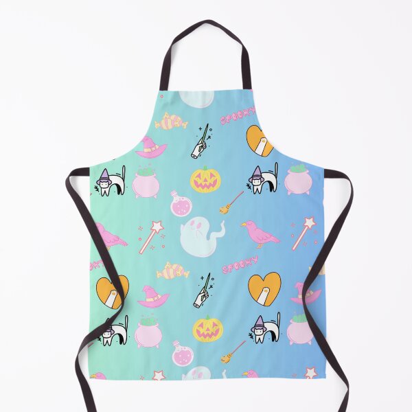 Item preview, Witchy Kids Halloween Pattern on Blue & Green Gradient designed and sold by Whispering Raven.