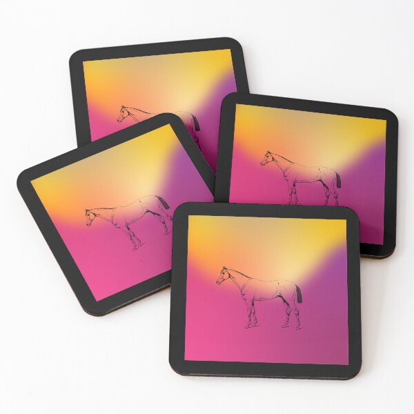 Item preview, Pink Yellow Fuchsia Sky Horse designed and sold by ArtBeLife.