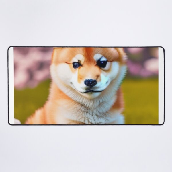 Item preview, Floral Paws: Baby Shiba Inu Bliss designed and sold by ArtfulExpresion.