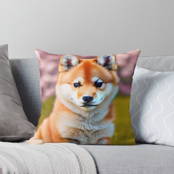 Item preview, Floral Paws: Baby Shiba Inu Bliss designed and sold by ArtfulExpresion.