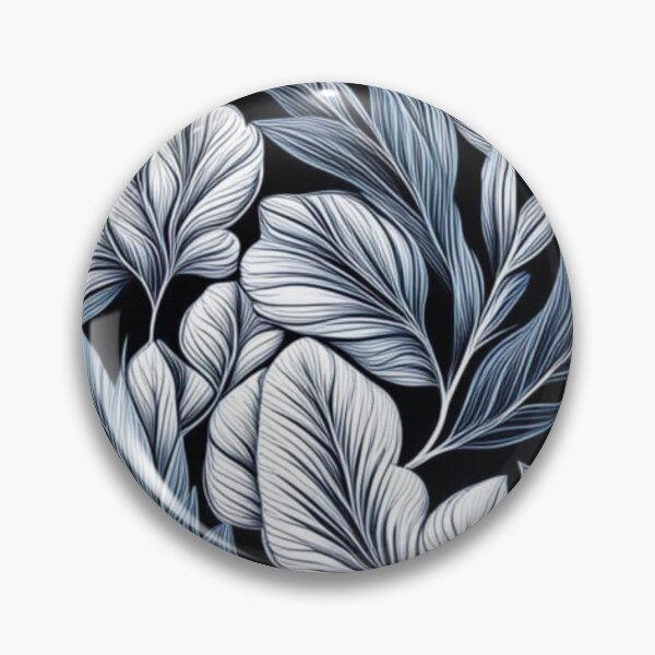 Item preview, Abstract White and Blue Leaf Pattern on Black designed and sold by calibrit.