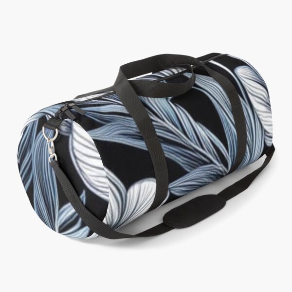 Item preview, Abstract White and Blue Leaf Pattern on Black designed and sold by calibrit.