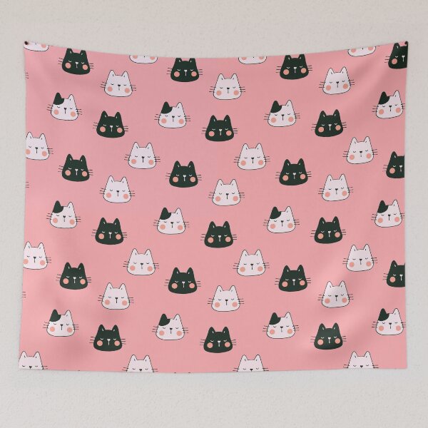 Item preview, Cat Head Seamless Pattern designed and sold by TheCatmeow2000.