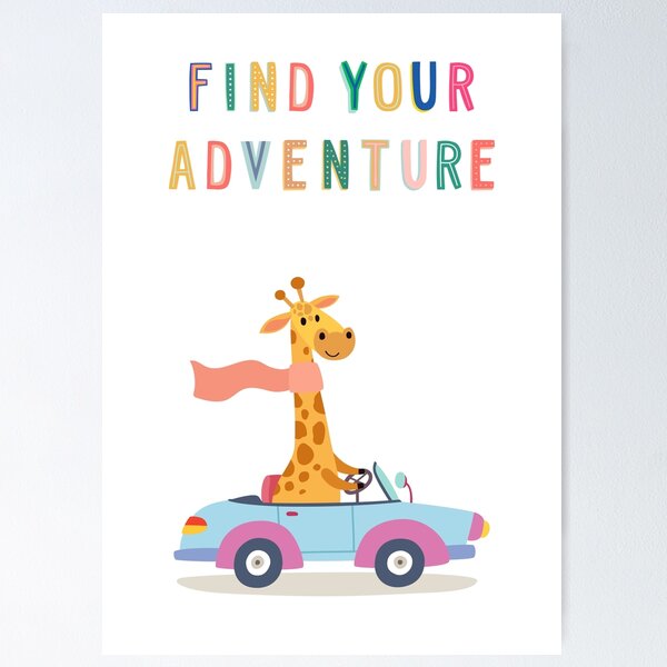 Item preview, Find Your Adventure Giraffe Drives a Car designed and sold by dk-design85.