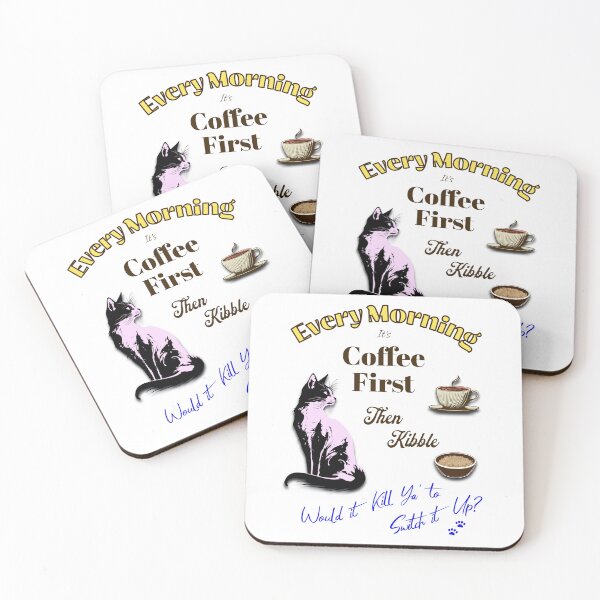 Artikelvorschau, Morgenkaffee vs. Trockenfutterkatze entworfen und verkauft von SeeFutureDreams.